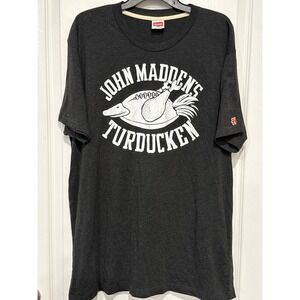 Homage NFL John Madden Turducken Football Graphic T Shirt Men's XXL Charcoal